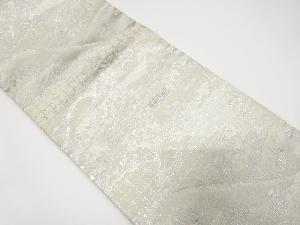 プラチナ銀箔二重織　京風景模様織り出し袋帯